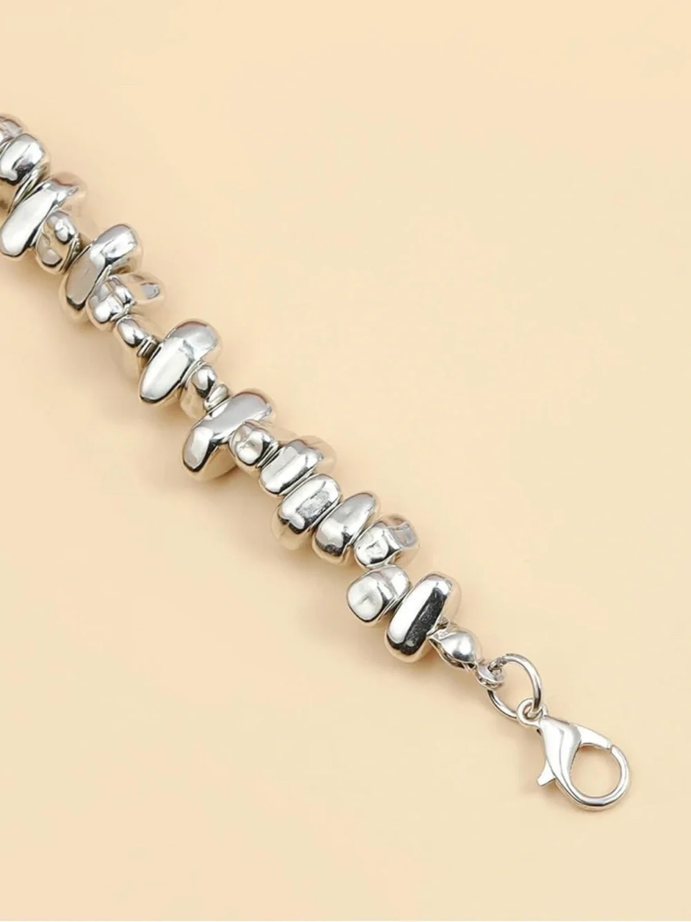 Silver and Gold Heart Pendant Mixed Color Choker Necklace